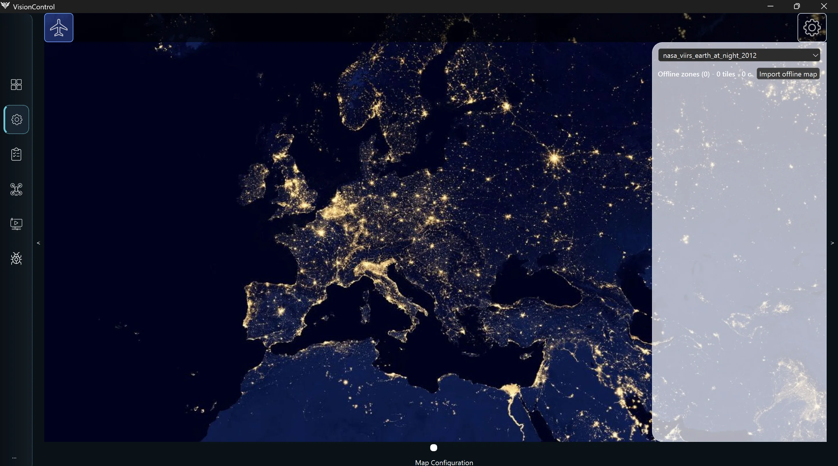 VisionControl map night view